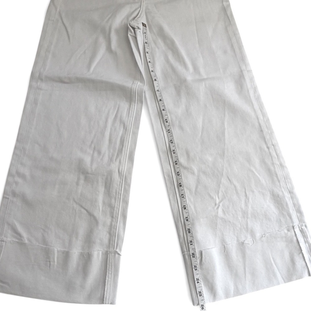 Pistola Jeans Womens 24 White Lana Crop High Rise Ultra Wide Leg Raw Cuffed Hem - Picture 10 of 11